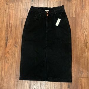 NWT Black Denim Anthropology Pencil Skirt